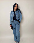 Bedazzled Details Denim Jacket