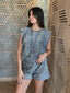 Grey Sequins Sleeveless Top