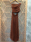 Brown One Shoulder Long Dress