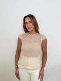 Polka Dot With Flower Detail Top