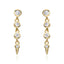 Short Spike Round Silver Gem Earrings