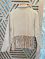 Beige Fringes Linen Blazer