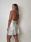 Silver Halter Short Dress
