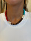 Clowlite, Coral and Tiger Eye Necklace