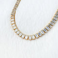 Gold Long Rhinestones Necklace