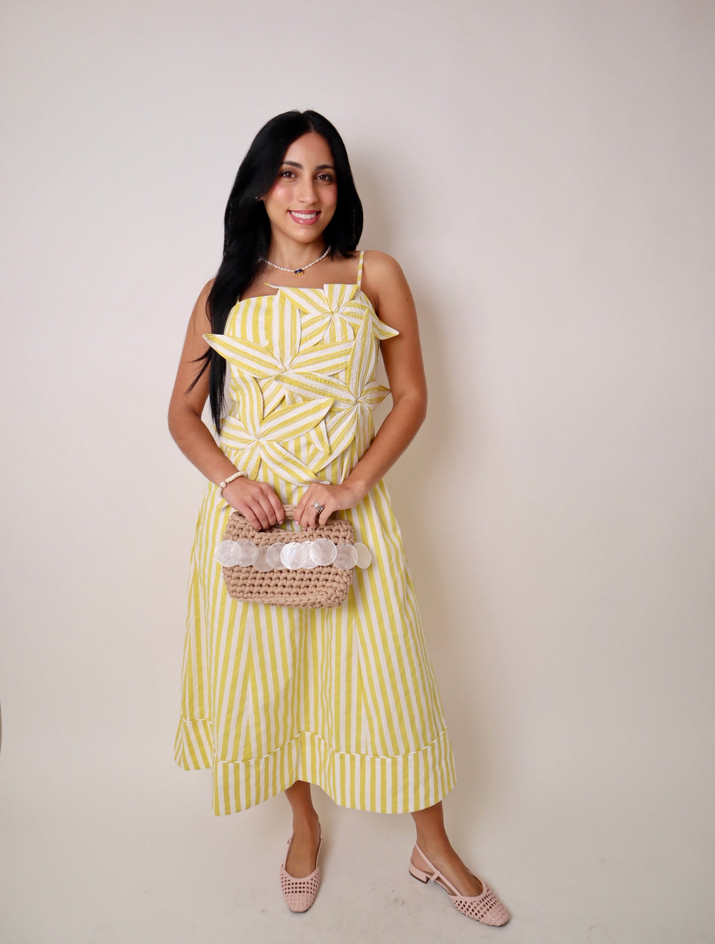 Stripe Flower Maxi Dress