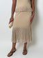 High Rise Ribbed Sweater Flared Midi Skirt