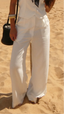 White High Waist Linen Pant