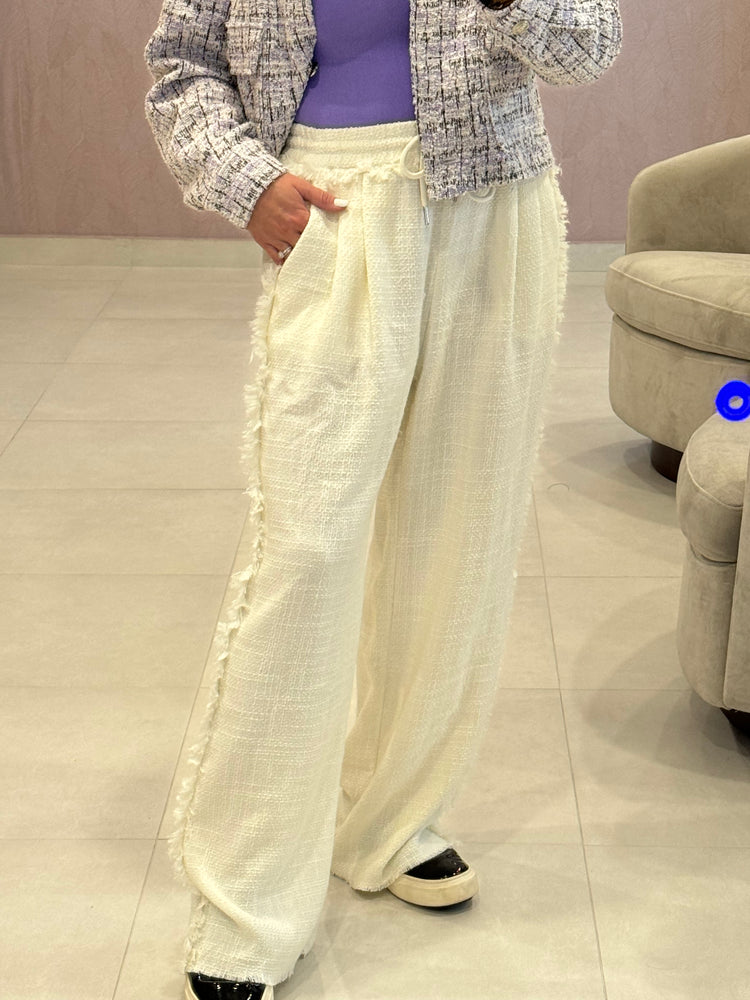 Ivory Texture Long Pant