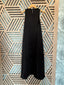 Satin Black Sleeveless Long Dress