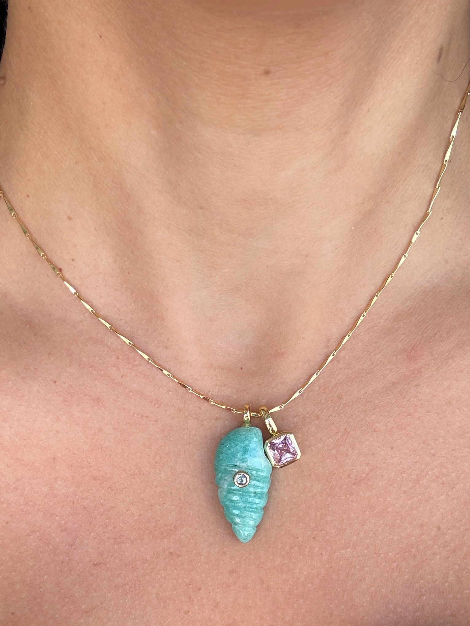 Amazonite Shell Necklace