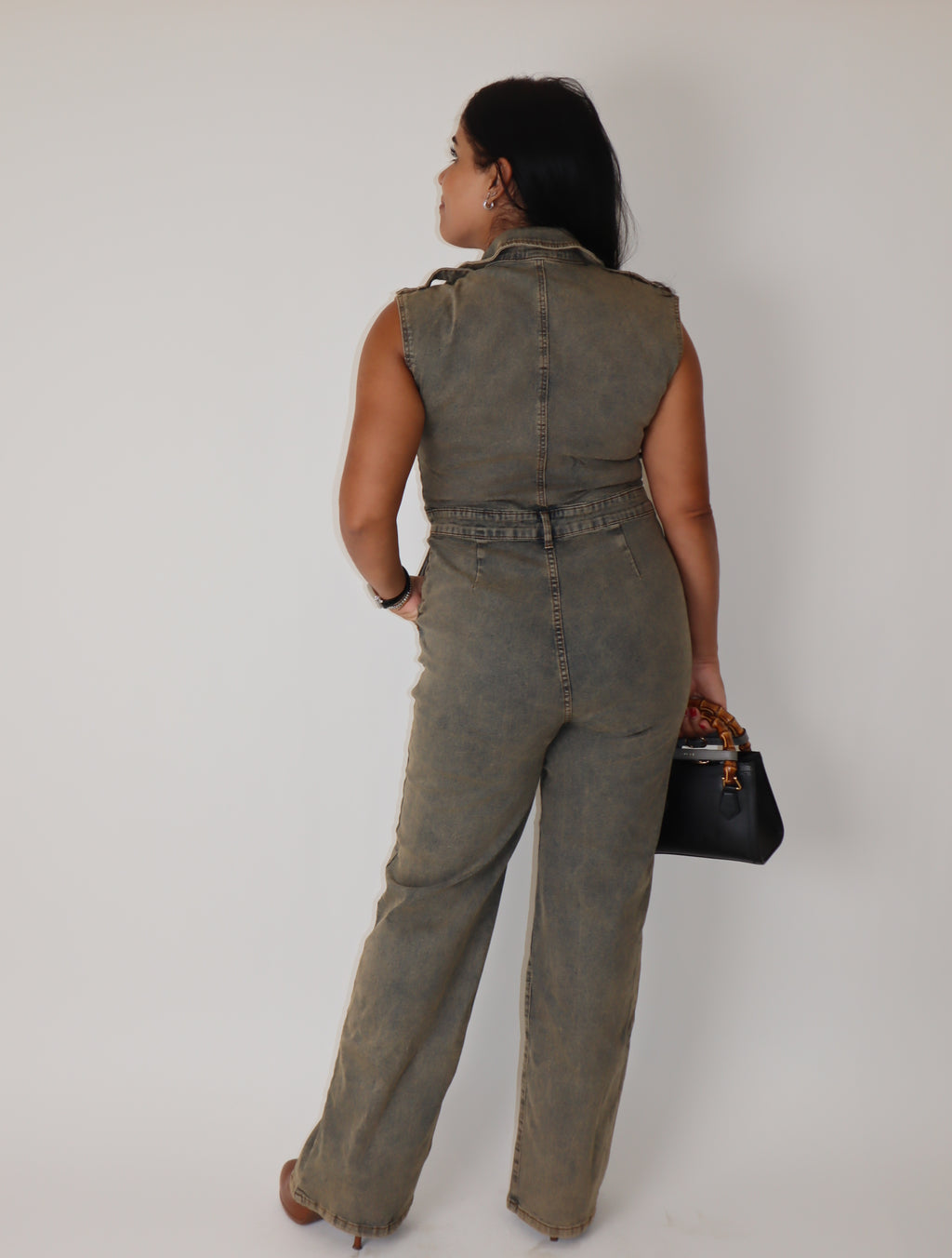 Dark Denim Sleeveless Jumpsuit