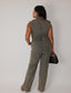 Dark Denim Sleeveless Jumpsuit