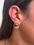 Crystal Detail Open Circle Earrings