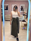 Green Track Long Skirt