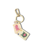 Hand-painted Flower Mahjong Bag Charm + Keychain