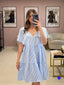 Light Blue Stripes Short Dress