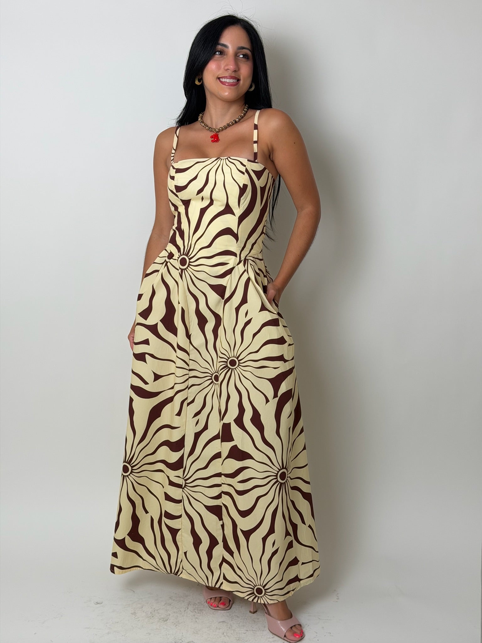 Sun Print Maxi Dress