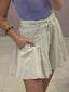 Ivory Belted Shorts