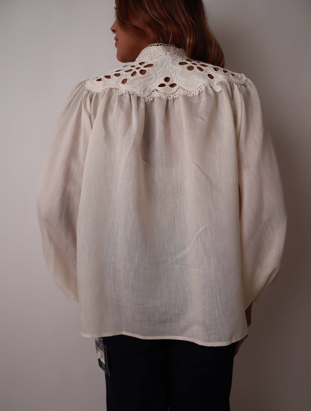 Eyelet Lace Long Sleeve Blouse