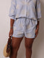 Striped Embroidery Shorts