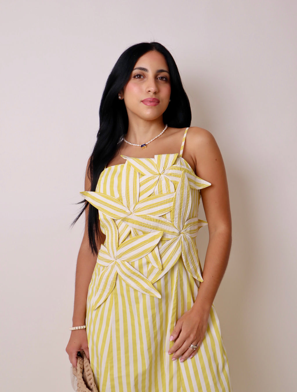 Stripe Flower Maxi Dress