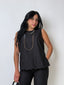 Sleeveless Black Oversize Top