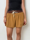 Brown Bubble Short Skirt