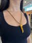 Gold Ceramic Horn Necklace