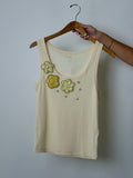 Crochet Flowers Tank Top Yellow