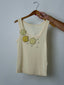 Crochet Flowers Tank Top Yellow