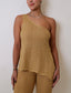Golden One Shoulder Knit Top