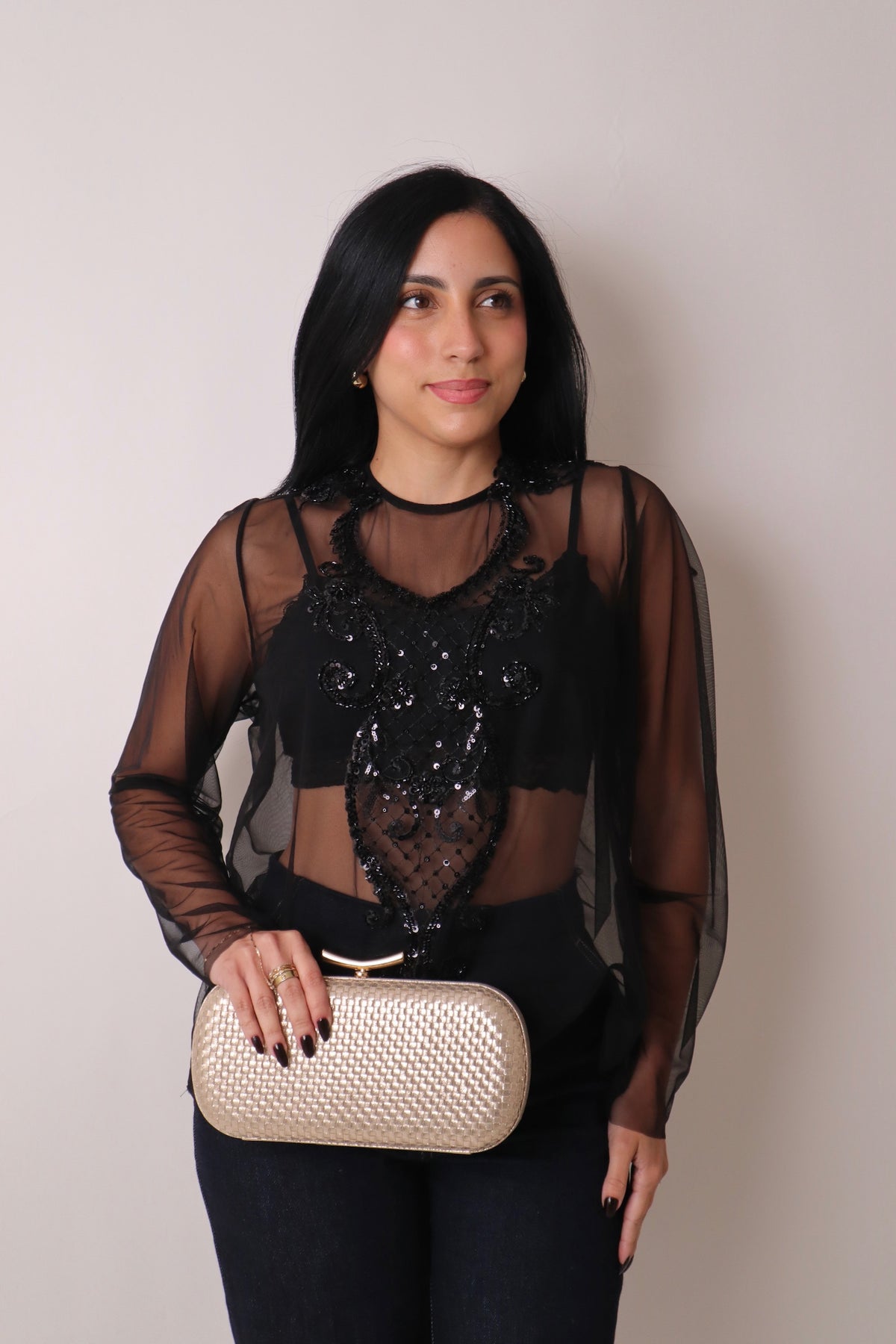 The Silhouette Black Blouse