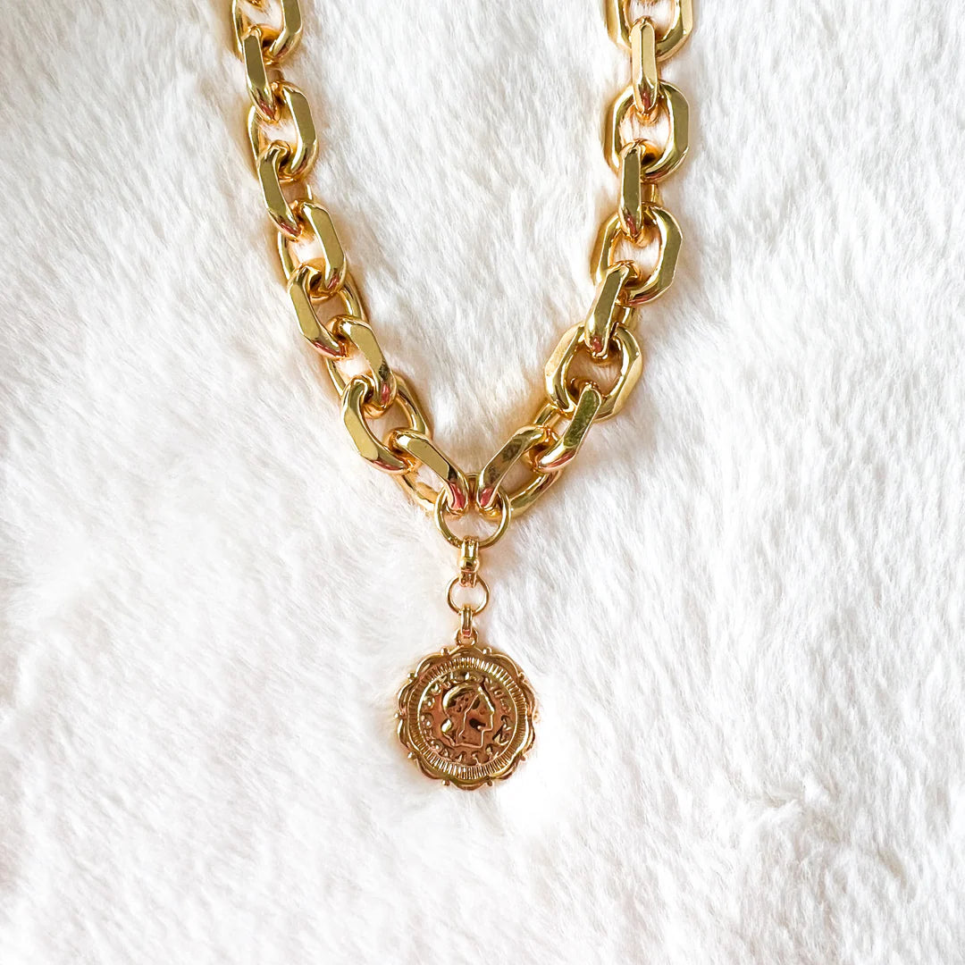 Gold Coin Charm Necklace