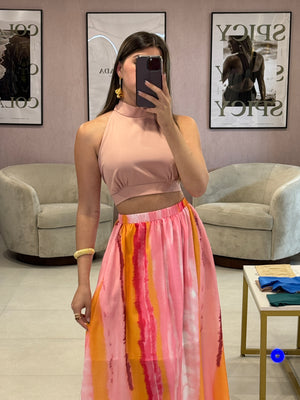 Watercolor Pink Skirt