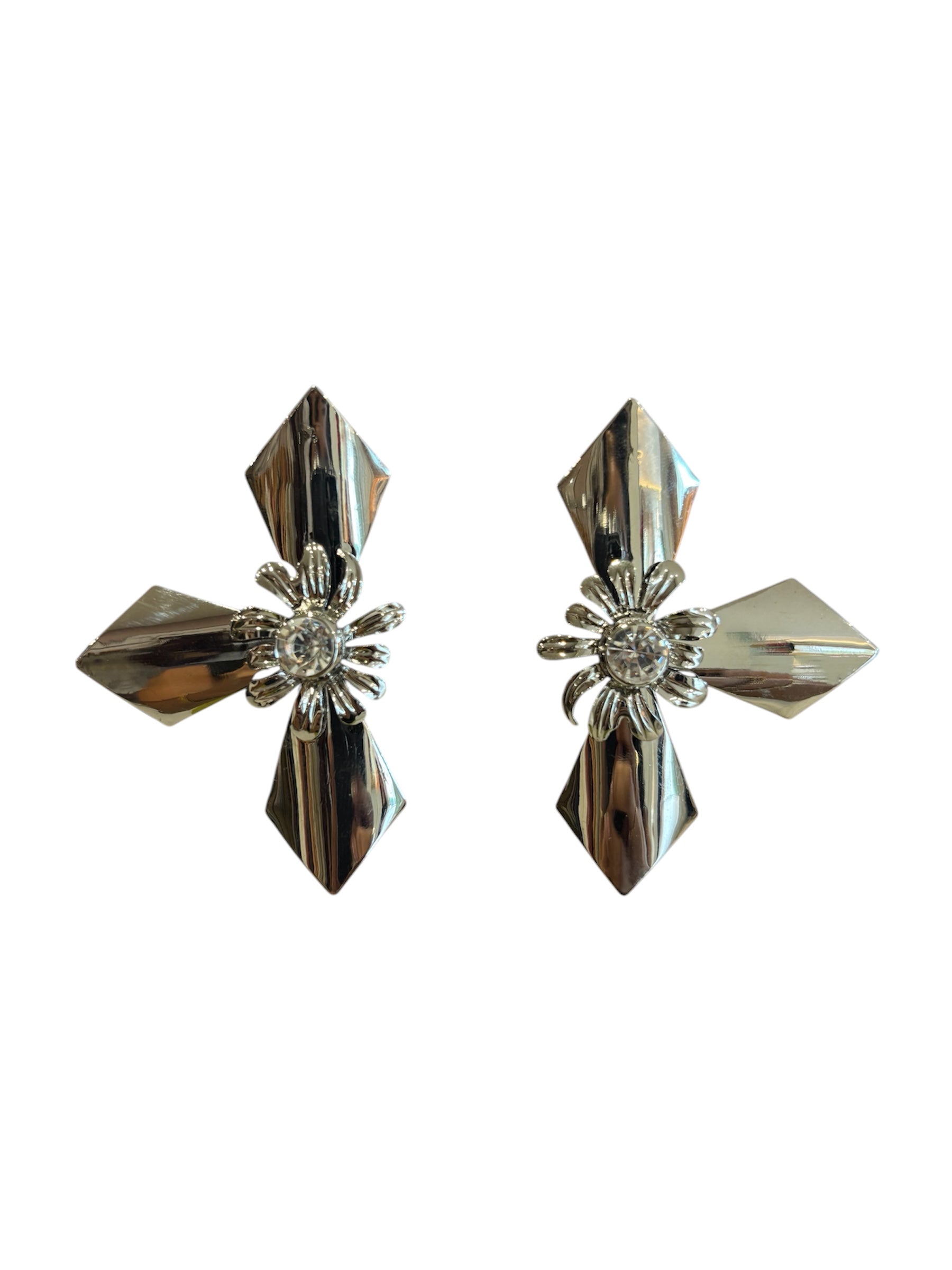 Big Cross Metal Earrings