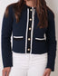 Contrast Placket Cardigan