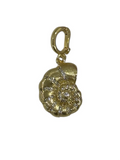 Rhinestone Circle Seashell Charm