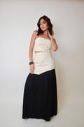 Faux Leather Top & Pleated Skirt Set