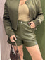 Olive Leather Short