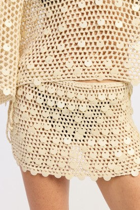 Crochet Cover Up Mini Skirt