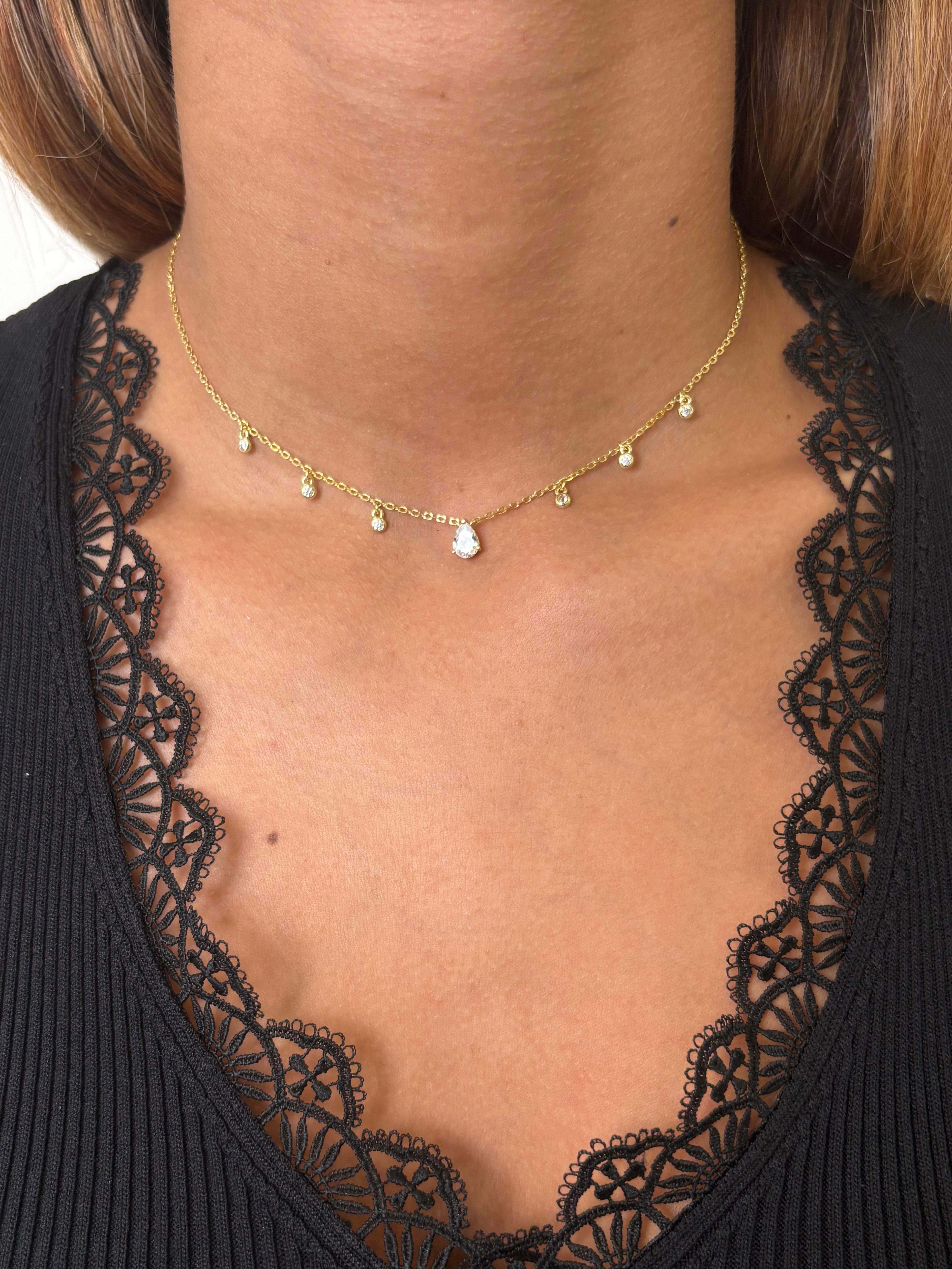 Dangling Rhinestones Necklace