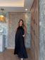 Satin Black Sleeveless Long Dress