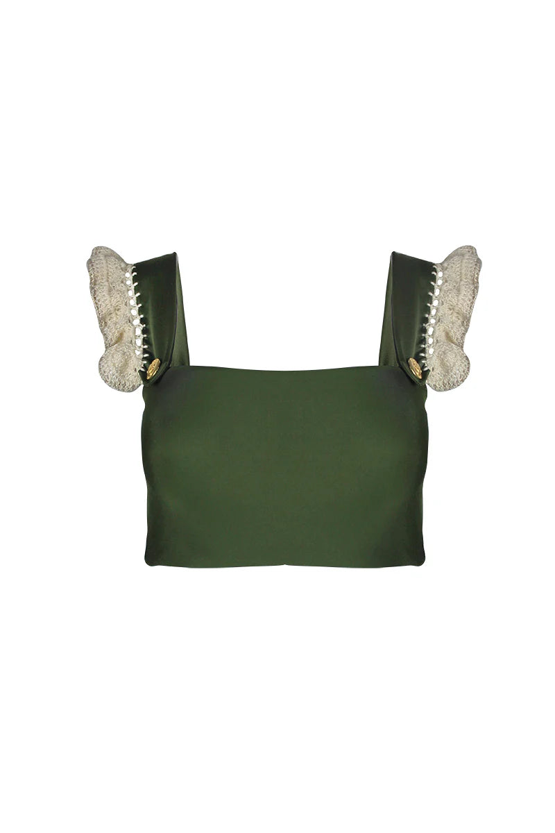 Allegra Olive Bikini Top