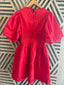 Red Puff Sleeves Dress