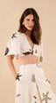 Linen Beach Print Top