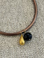 Metallic Leather Necklace