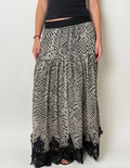 Snake Print Lace Skirt