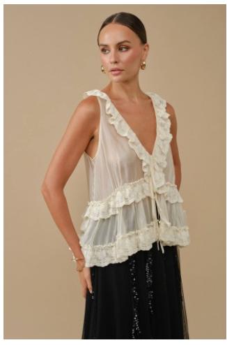 Romantic Front-Tie Top
