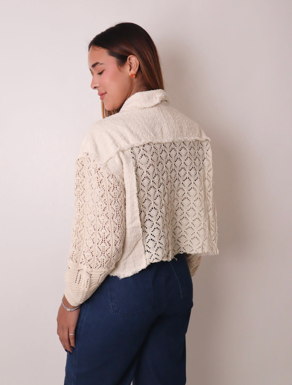 Mix Media Cropped Jacket